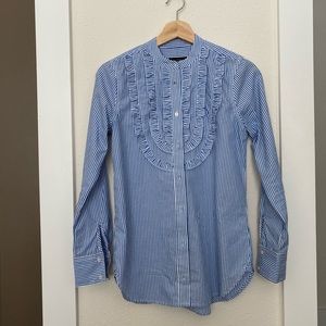 J Crew Ruffle Cotton Shirt
